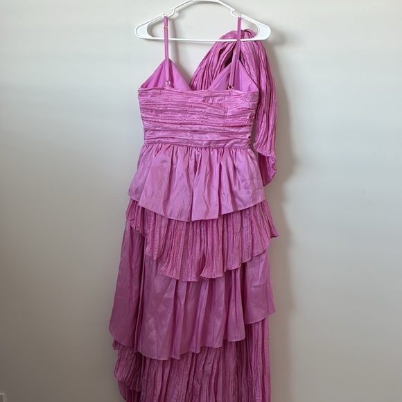 LoveShackFancy Raylene High Low Pink Bow Dress Size: 6 - Picture 10 of 13